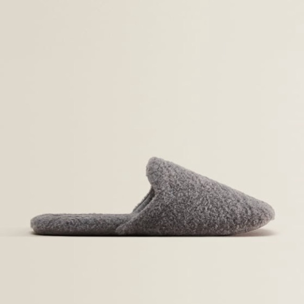 ZARA COSY GREY SLIPPERS BRAND NEW WITH TAGS US 7.5 EUR 38